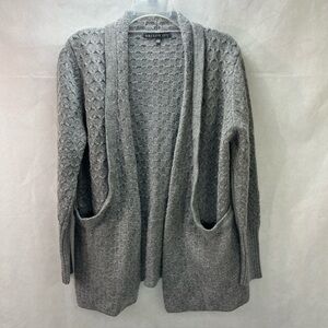 BRIXON IVY Women's Cardigan Sweater Gray Long Sleeve Open Front Size L